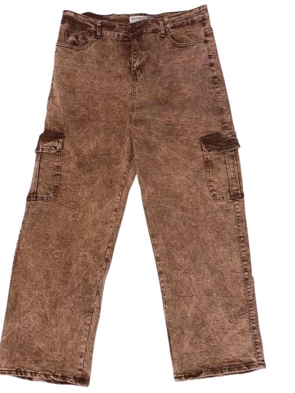 Womens Brown Wash Cargo Jeans by CELEBRITY ACES New Size 18